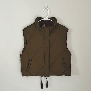 Hunter Green Puffer Vest - FP Movement by Free People - Medium